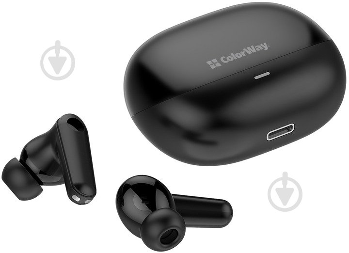 Навушники ColorWay Slim TWS-1 Earbuds Long Life black (CW-TWS1BK1) - фото 4