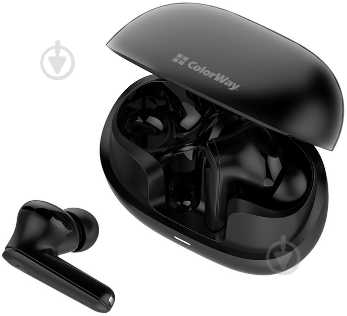 Навушники ColorWay Slim TWS-1 Earbuds Long Life black (CW-TWS1BK1) - фото 3