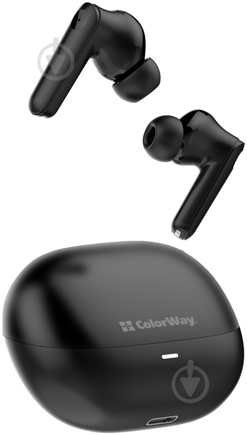 Навушники ColorWay Slim TWS-1 Earbuds Long Life black (CW-TWS1BK1) - фото 2