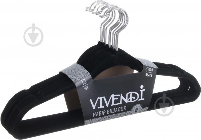 Набір плічок Vivendi Velvet чорний 44,5 см 12 шт. - фото 2