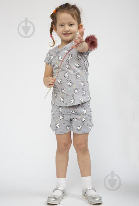 Костюм для дівчаток Luna Kids Unikorn р.128-134 світло-сірий із принтом 0033/12013 - фото 2