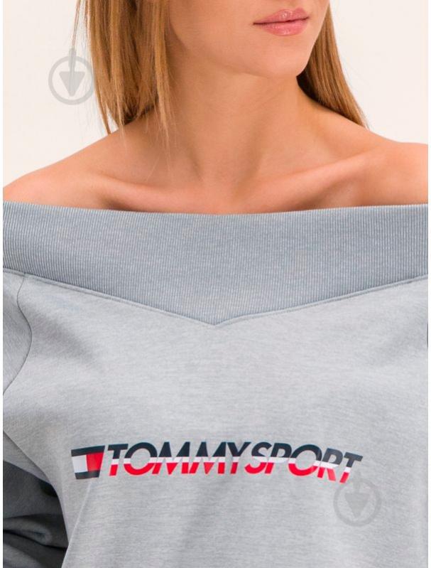 Джемпер Tommy Hilfiger CROP V NECK SWEATER WITH TAPE S10S100363001 р. S светло-серый - фото 29