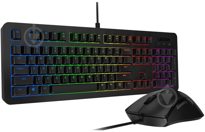 Комплект клавиатура и мышь Lenovo Legion KM300 RGB Gaming Combo UKR (GX31L16652) - фото 2