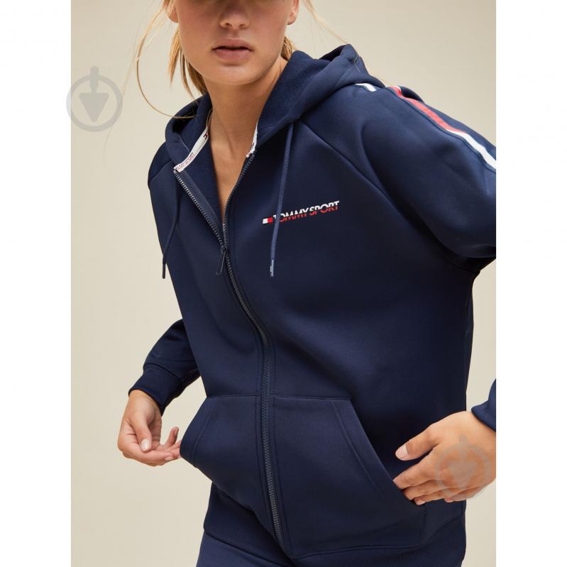 Джемпер Tommy Hilfiger FLEECE ZIP UP HOODY WITH TAPE S10S100361401 р. XS темно-синий - фото 3