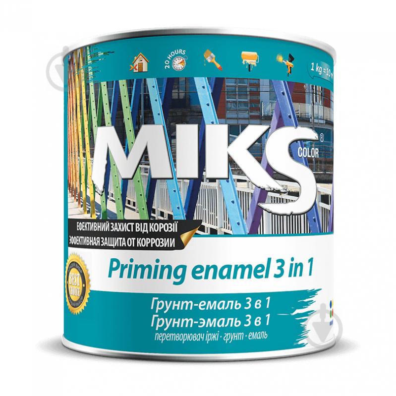 Ґрунт-емаль MIKS Color 3 в 1 графітно-сіра напівмат 12 кг - фото 2