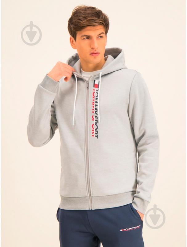 Джемпер Tommy Hilfiger FLEECE ZIP UP HOODY S20S200281001 р. L світло-сірий - фото 11