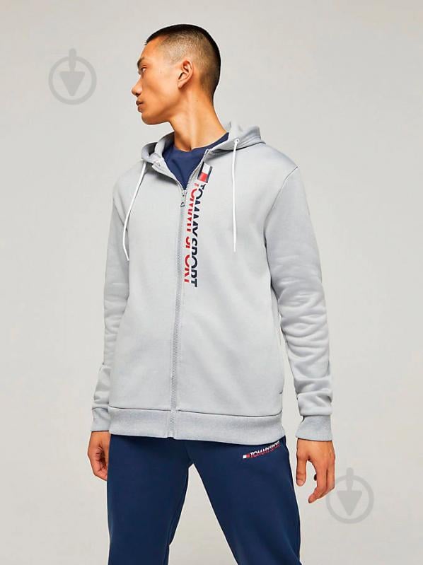 Джемпер Tommy Hilfiger FLEECE ZIP UP HOODY S20S200281001 р. L світло-сірий - фото 8