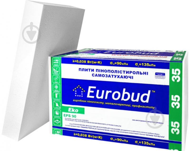 Пенопласт 35 Eurobud EPS-90 Eko 1м х 1м 30 мм - фото 1