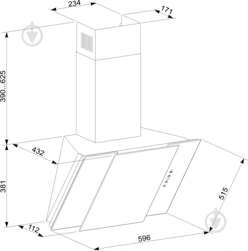 Витяжка Interline ROCK WH A/60 PB/2/ E - фото 2