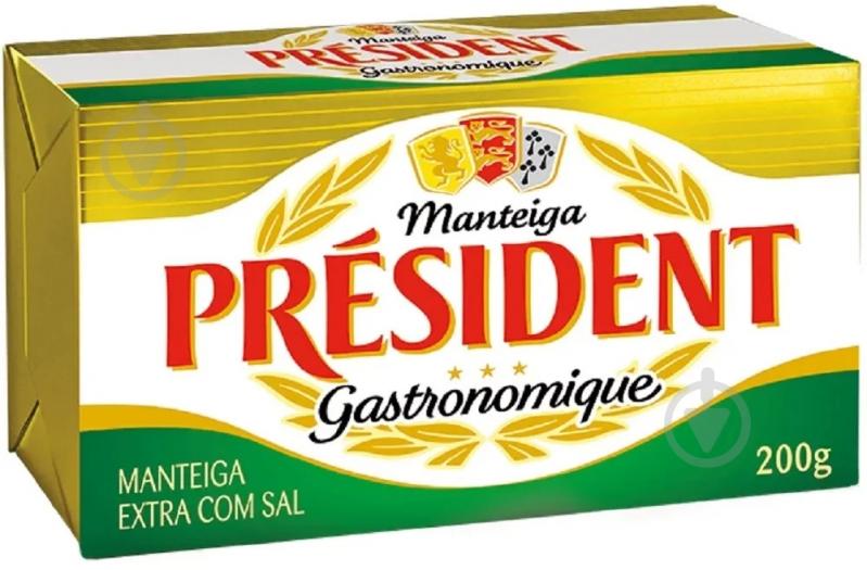 Масло кислосливочное соленое 80% ТМ President 200 г - фото 1