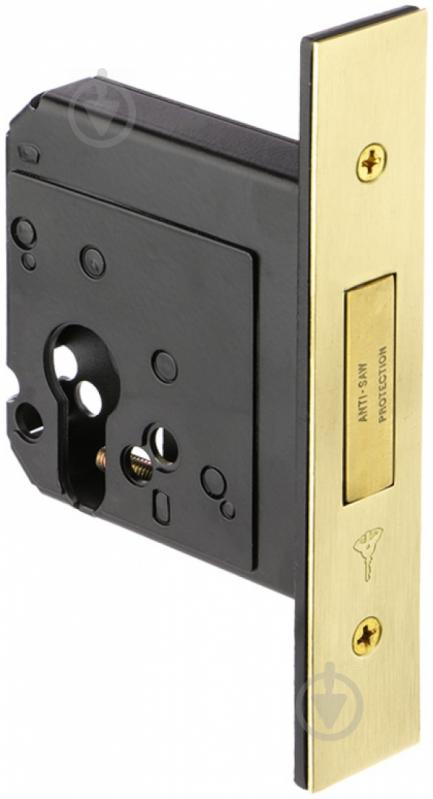 Замок врізний додатковий Mul-T-Lock DIN 731 PB UNIV 731/58 матова латунь - фото 1