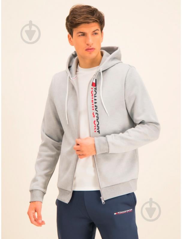 Джемпер Tommy Hilfiger FLEECE ZIP UP HOODY S20S200281001 р. S светло-серый - фото 15