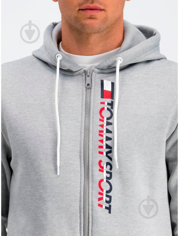 Джемпер Tommy Hilfiger FLEECE ZIP UP HOODY S20S200281001 р. S светло-серый - фото 5