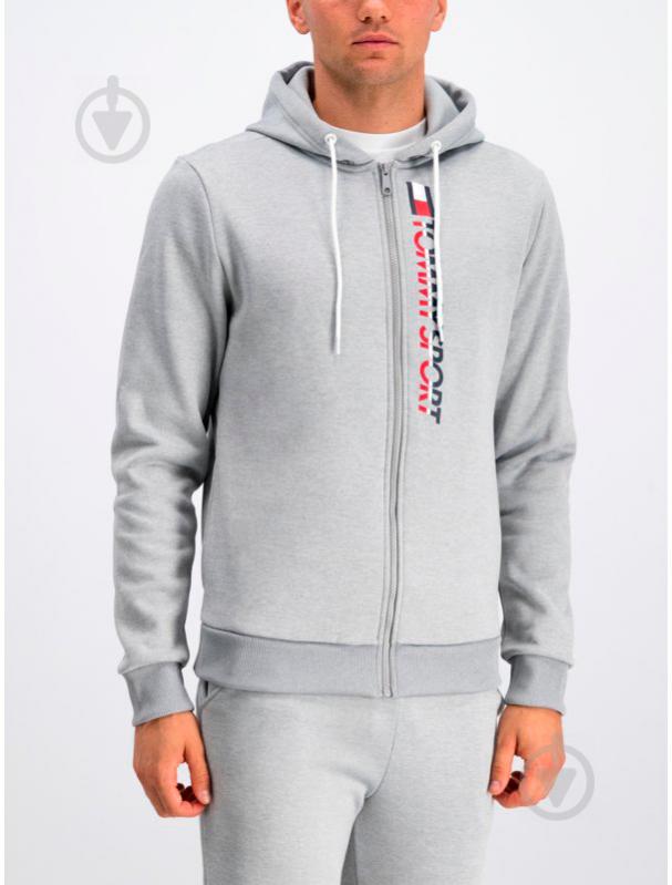 Джемпер Tommy Hilfiger FLEECE ZIP UP HOODY S20S200281001 р. S светло-серый - фото 4