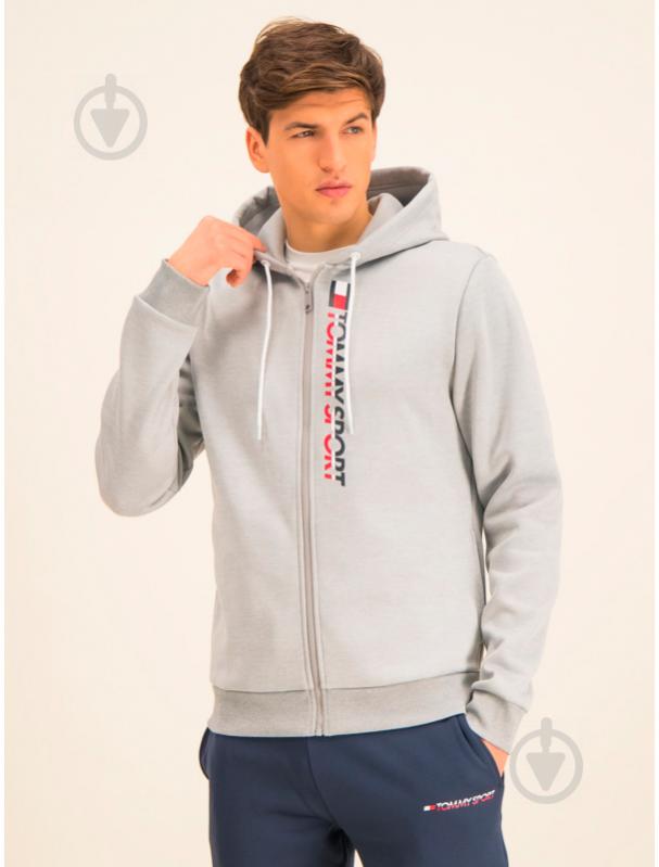 Джемпер Tommy Hilfiger FLEECE ZIP UP HOODY S20S200281001 р. S светло-серый - фото 11