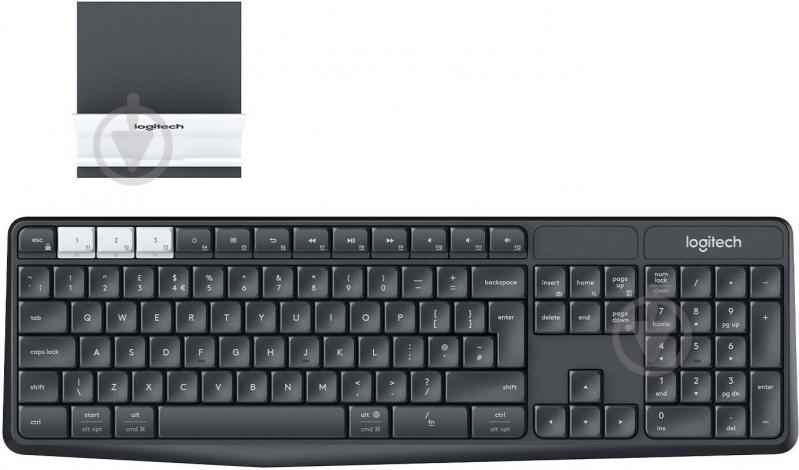 Клавіатура Logitech K375s Multi-Device Wireless Keyboard and Stand Combo - G (920-008184) black - фото 1