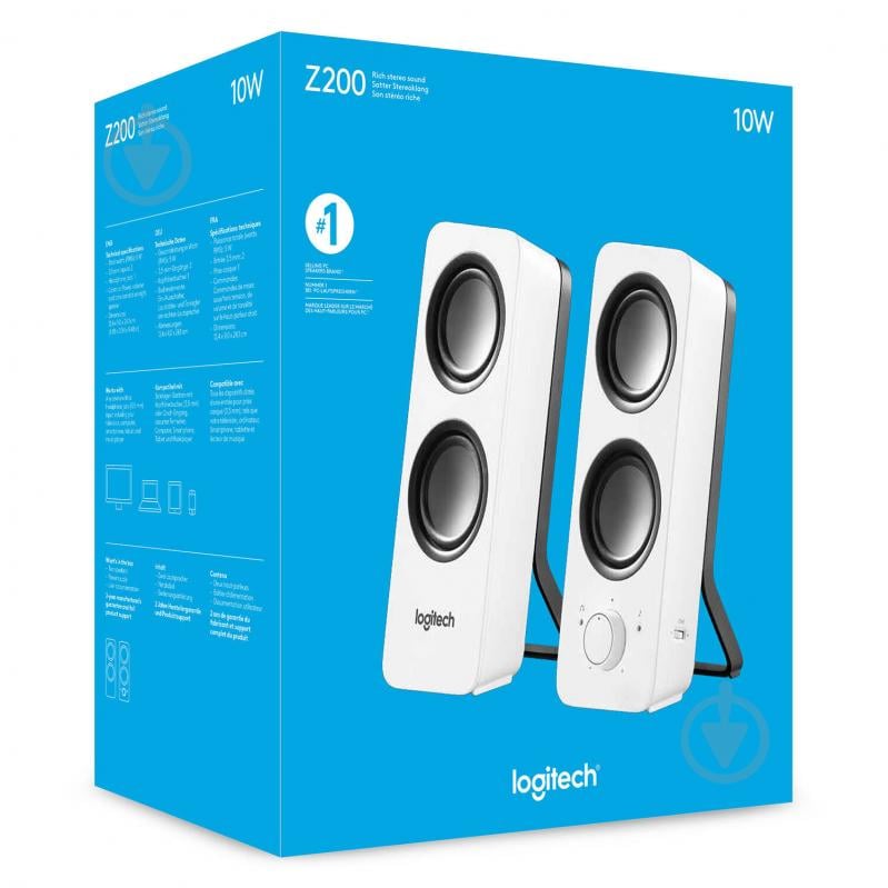 Акустична система Logitech Z200 - EU (980-000811) 2.0 white - фото 6