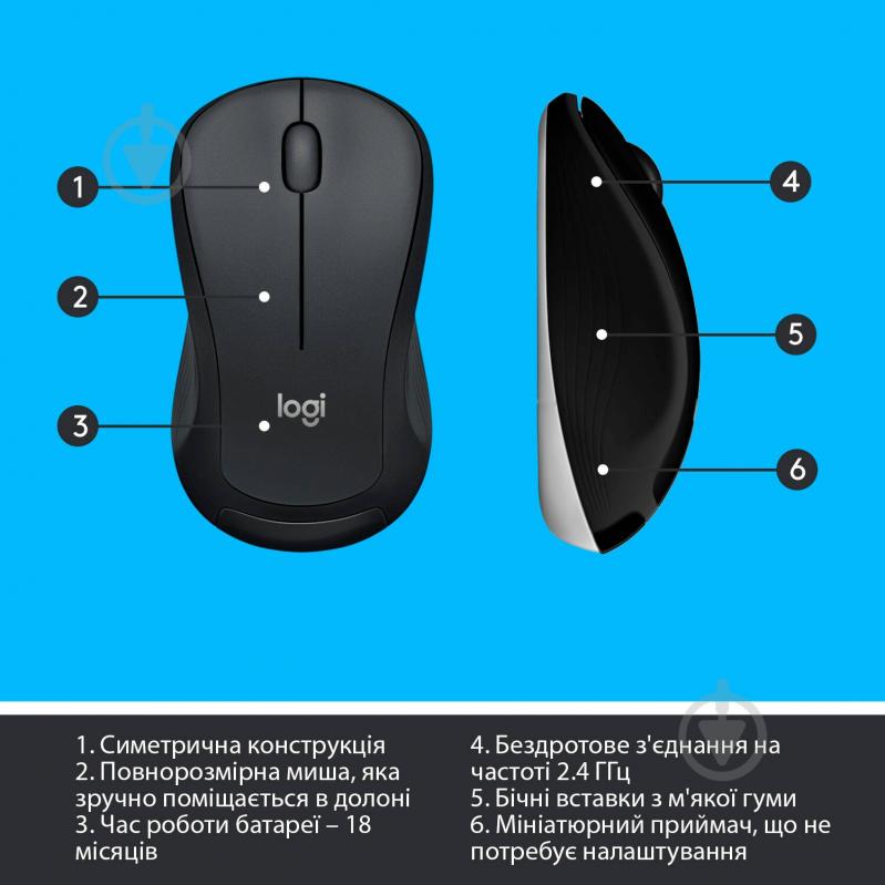 Комплект клавіатура та миша Logitech MK540 ADVANCED Wireless Keyboard and Mouse Combo - R (920-008686) - фото 8