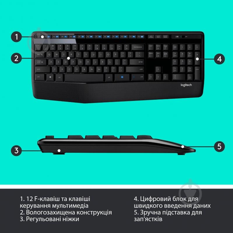 Комплект клавиатура и мышь Logitech Wireless Combo MK345 (920-008534) - фото 6