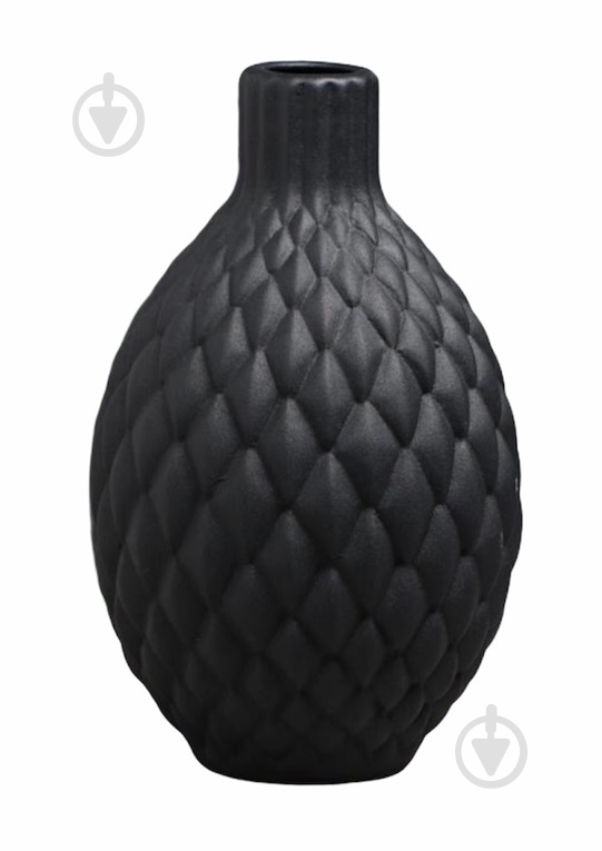 Ваза керамическая Nana ceramics Квин 26 см муар черный - фото 2 Ваза керамическая Nana ceramics Квин 26 см муар черный - фото 2