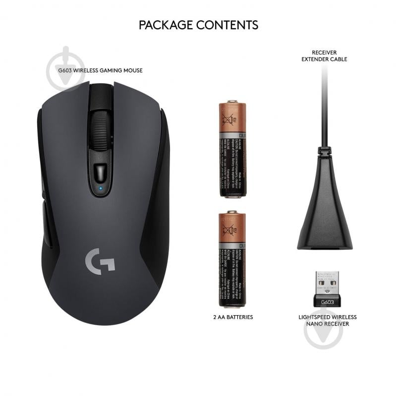 Мышка Logitech Wireless Gaming Mouse G603 Lightspeed black (910-005101) - фото 6 Мышка Logitech Wireless Gaming Mouse G603 Lightspeed black (910-005101) - фото 6