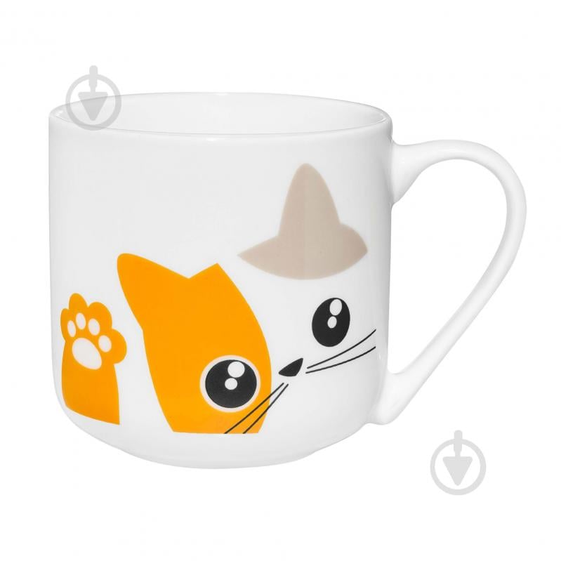 Чашка Ambition Kitty, 440 мл, бело-оранжевая, фарфор - фото 1