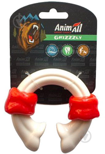 Іграшка для собак AnimAll GrizZzly 9949 кістка-кільце red/white - фото 1