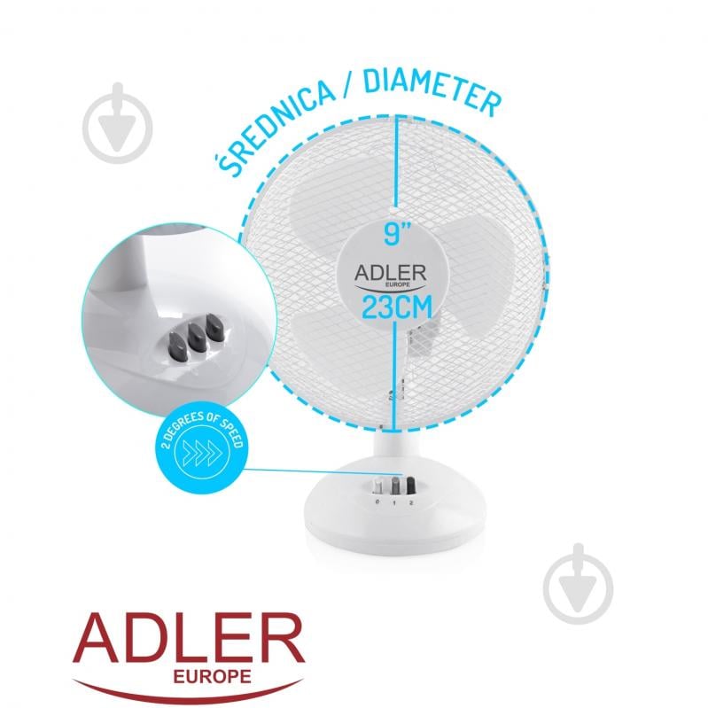 Вентилятор настільний Adler AD 7302 - фото 8