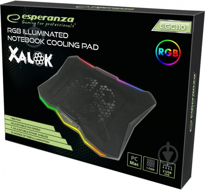 Підставка для ноутбука Esperanza Xalok Notebook Cooling Pad (EGC110) - фото 7