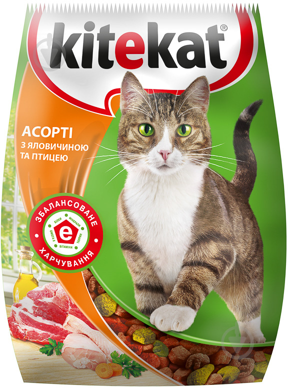 Корм Kitekat ассорти с говядиной и птицей 8159 7517 400 г - фото 1