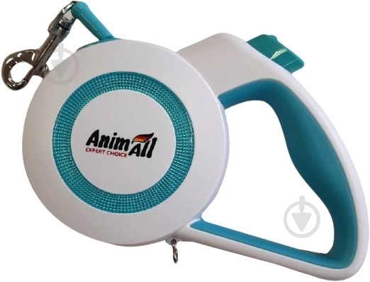 Поводок-рулетка AnimAll Reflector MS7110-3M бело-голубой - фото 1