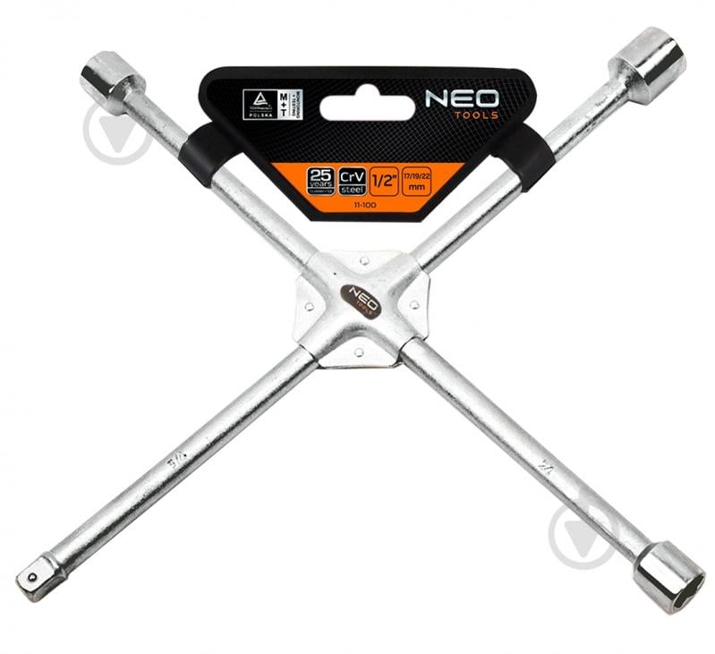 Ключ баллонный 7x19x22x1/2"мм DIN889 NEO tools 11-100 - фото 2
