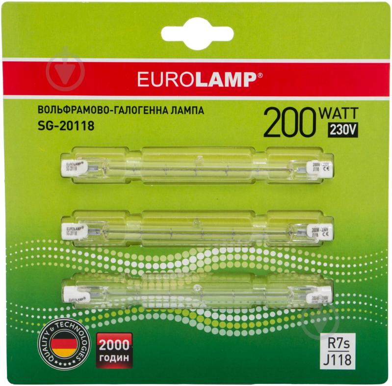ᐉ Лампа галогенная Eurolamp 200 Вт R7S 230 В прозрачная (SG-20118 .