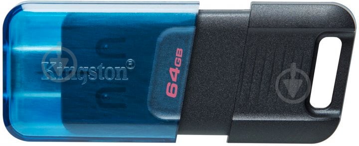 Флеш-память Kingston DataTraveler 80 M 200MB/s 64 ГБ USB Type-C black/blue (DT80M/64GB) - фото 3