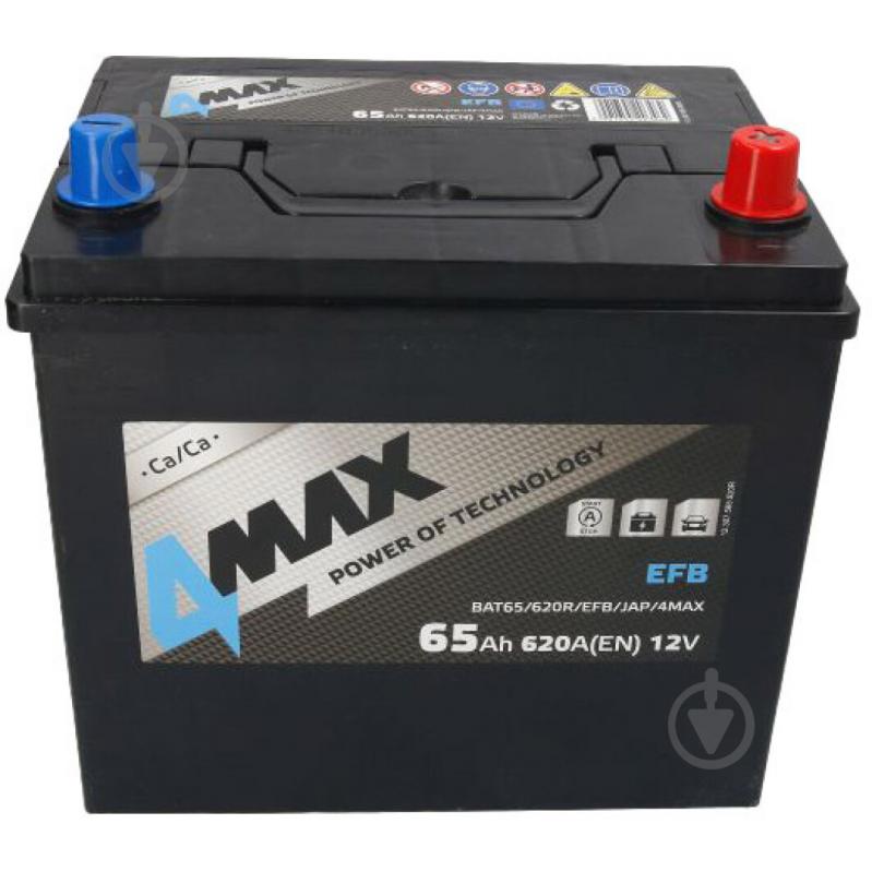 Акумулятор автомобільний 4MAX 65Ah 630A 12V BAT65620REFBJAP4MAX «+» праворуч (BAT65620REFBJAP4MAX) - фото 1