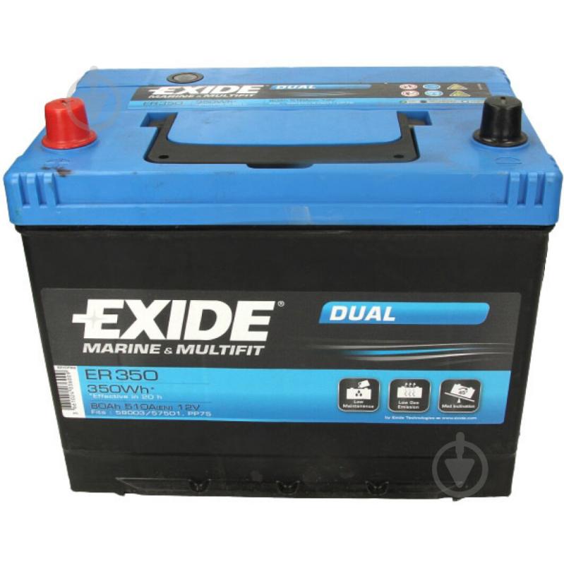 Аккумулятор автомобильный EXIDE Marine & Multifit 80Ah 510A 12V ER350 «+» слева (ER350) - фото 2