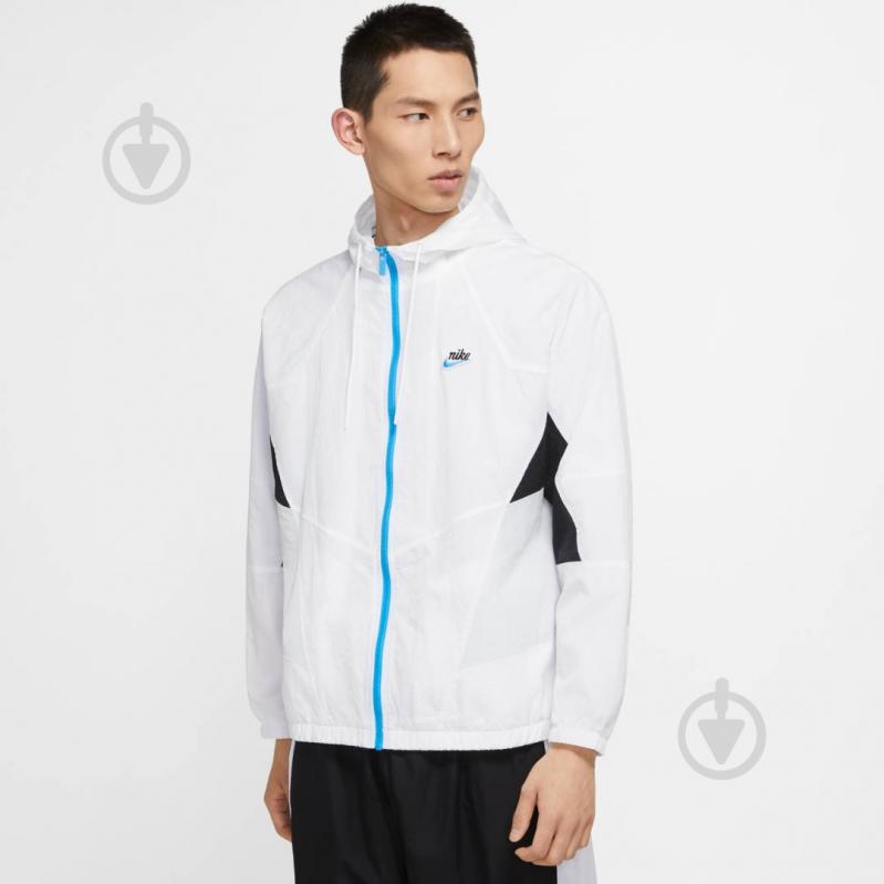 Ветровка мужская демисезонная Nike M NSW HE WR JKT WVN SIGNATURE CJ4358-100 р.L белая - фото 2