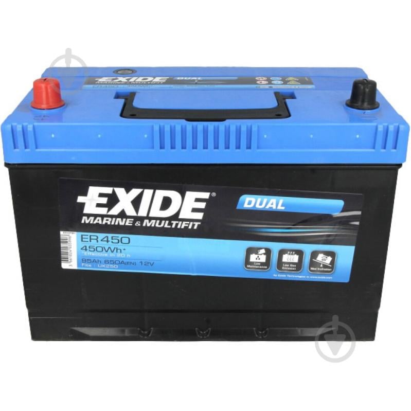 Акумулятор автомобільний EXIDE Marine & Multifit 95Ah 650A 12V ER450 «+» ліворуч (ER450) - фото 2