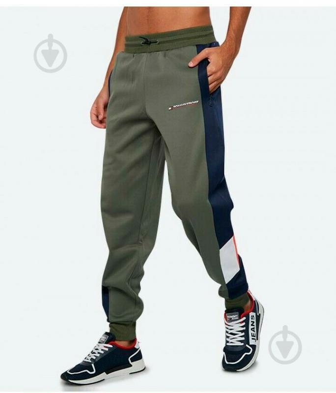 Брюки Tommy Hilfiger BLOCKED FLEECE PANT CUFFED S20S200211302 р. M оливковый - фото 5