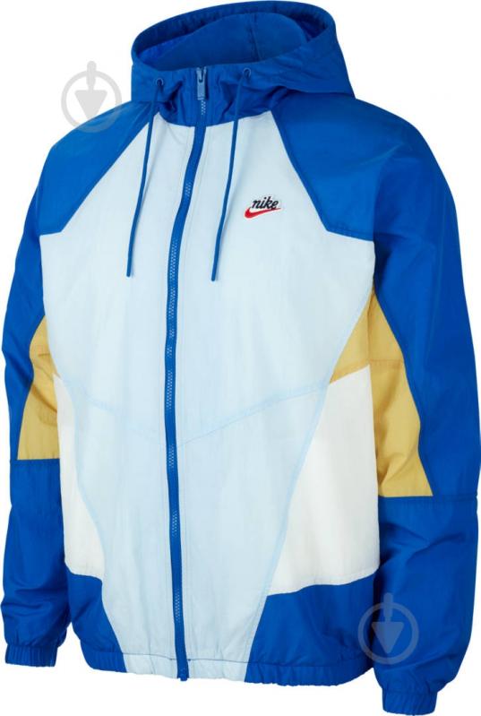 Ветровка мужская демисезонная Nike M NSW HE WR JKT WVN SIGNATURE CJ4358-407 р.M синяя - фото 1