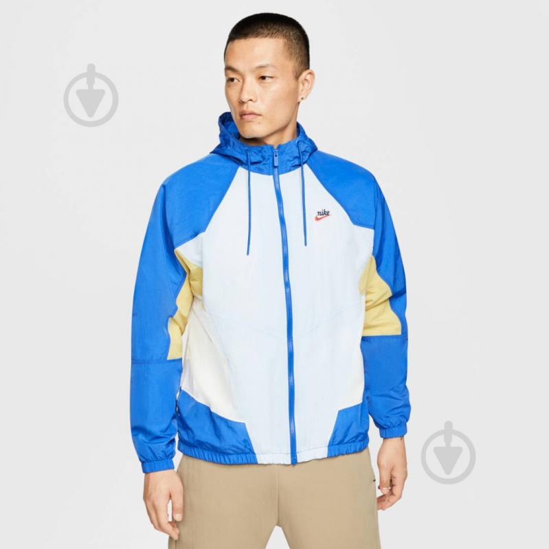 Ветровка мужская демисезонная Nike M NSW HE WR JKT WVN SIGNATURE CJ4358-407 р.M синяя - фото 4