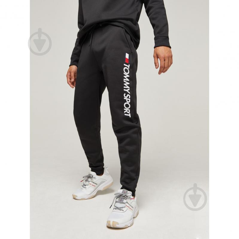 Брюки Tommy Hilfiger FLEECE HBR LOGO JOGGER S20S200189003 р. M черный - фото 1