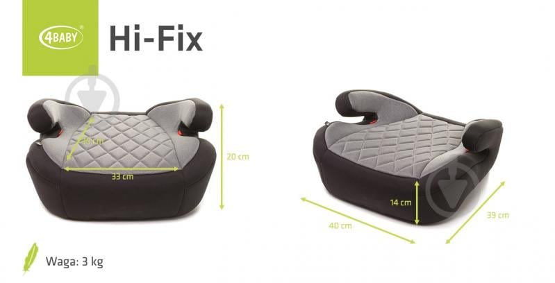 Автокресло-бустер 4Baby Hi-Fix 22-36 кг graphite графит 4HF02 - фото 6