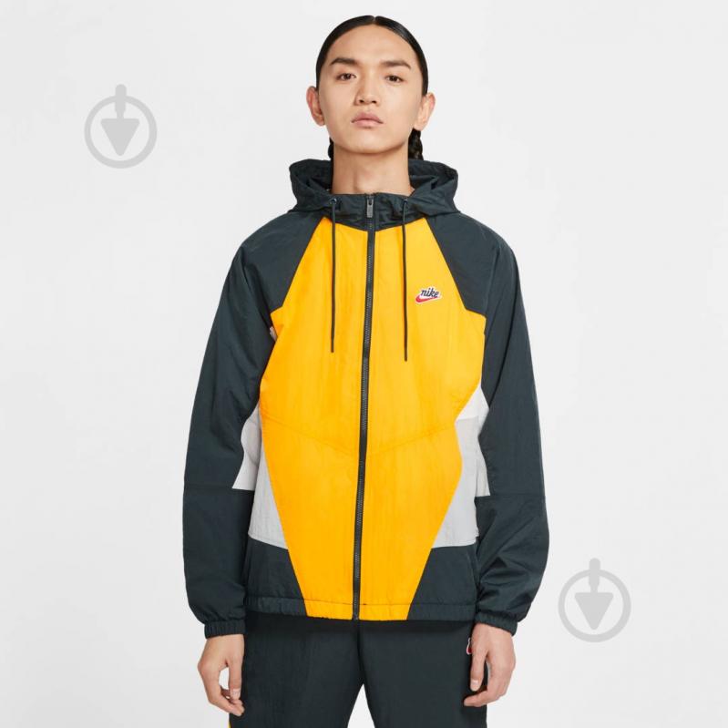 Ветровка мужская демисезонная Nike M NSW HE WR JKT WVN SIGNATURE CJ4358-739 р.XL желтая - фото 4