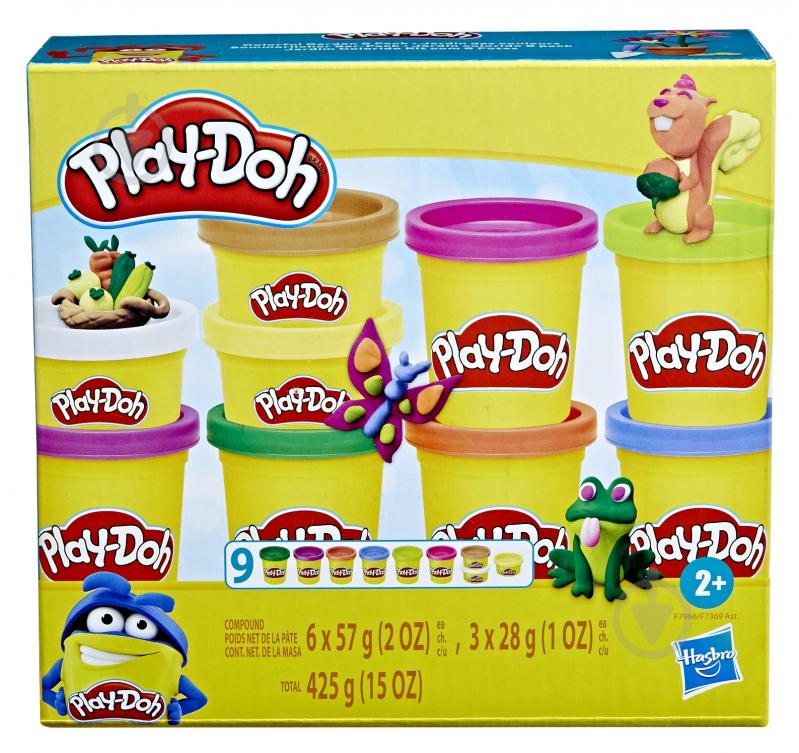 Набор для творчества Play-Doh 9 баночек с массой для лепки в ассортименте F7369 - фото 4