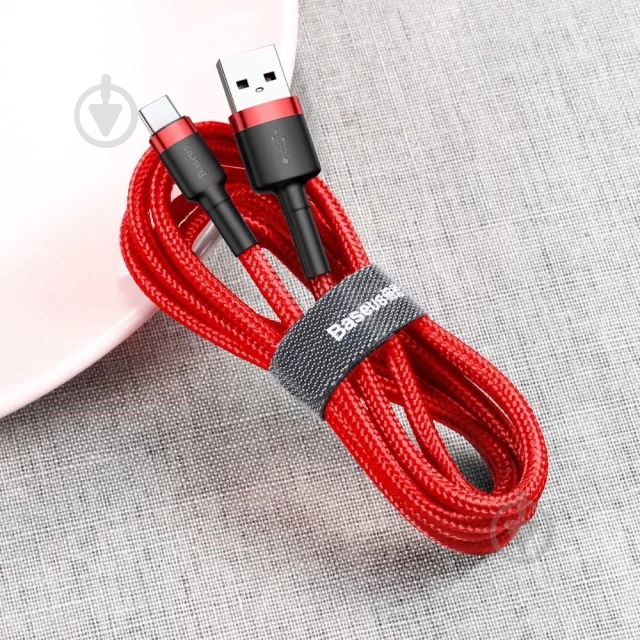 Кабель BASEUS Cafule CATKLF-B USB-A to USB-C 2 м красный (948100) - фото 6 Кабель BASEUS Cafule CATKLF-B USB-A to USB-C 2 м красный (948100) - фото 6