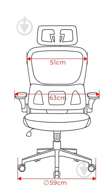 Кресло офисное Ergomix TORSO Grey (LY-8018H-BK) серый - фото 6