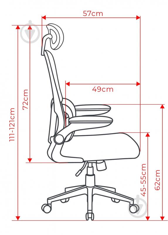 Кресло офисное Ergomix TORSO Grey (LY-8018H-BK) серый - фото 7