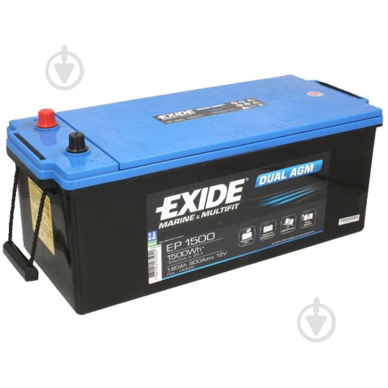 Аккумулятор автомобильный EXIDE Marine & Multifit 180Ah 900A 12V EP1500 «+» слева (EP1500) - фото 1