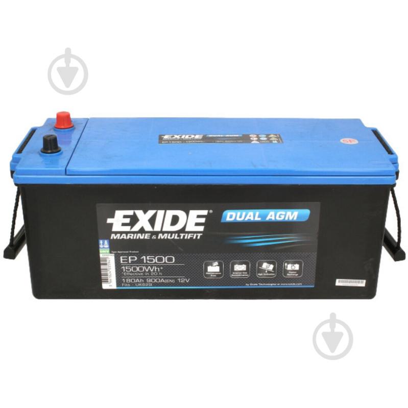 Аккумулятор автомобильный EXIDE Marine & Multifit 180Ah 900A 12V EP1500 «+» слева (EP1500) - фото 2